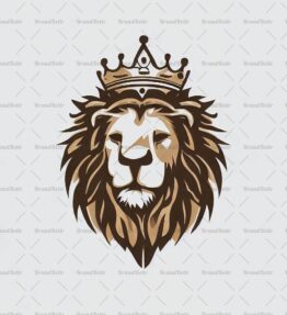 Majestätischer Löwe und Krone
